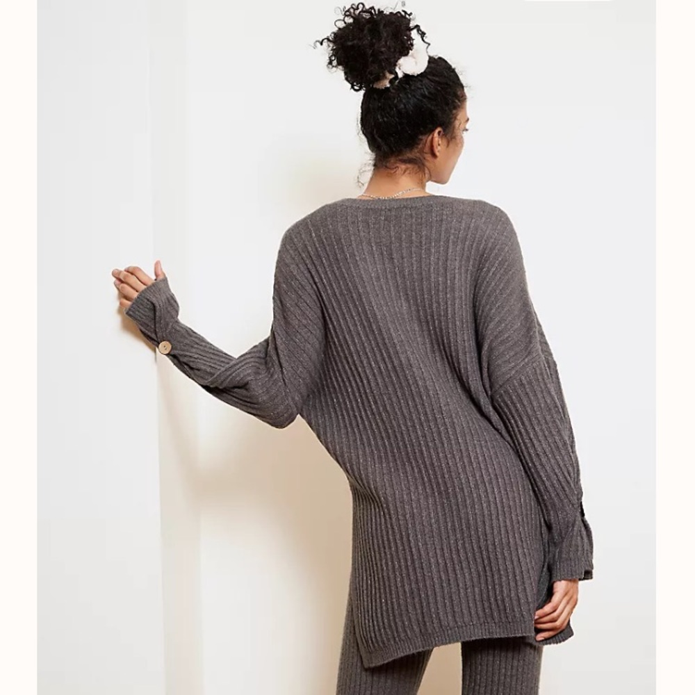 Free People Around the World Henley Sweater Gray S - Picture 2 of 11